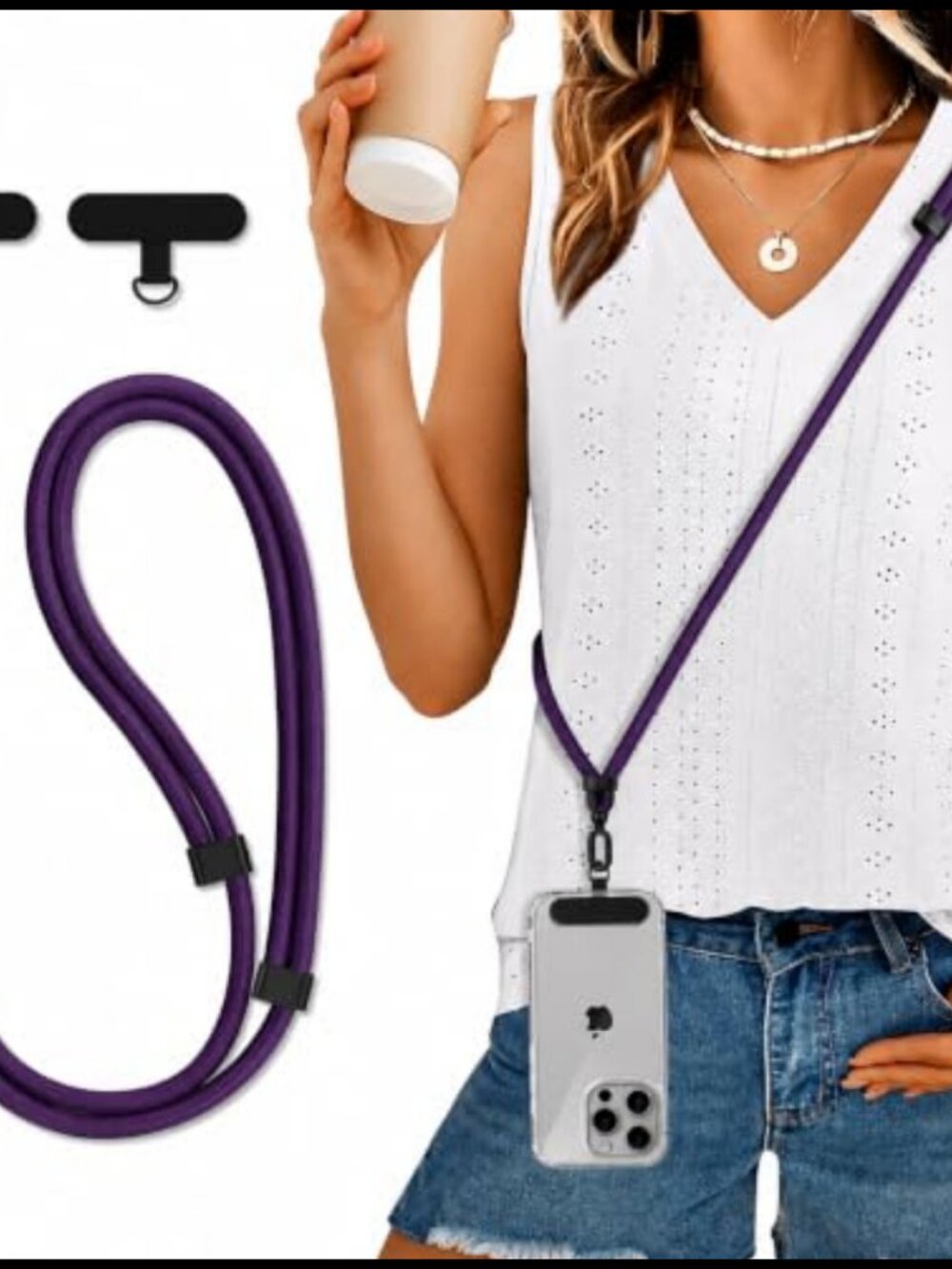 Anti-Theft Crossbody Phone Strap Lanyard Adjustable Universal with Tabs